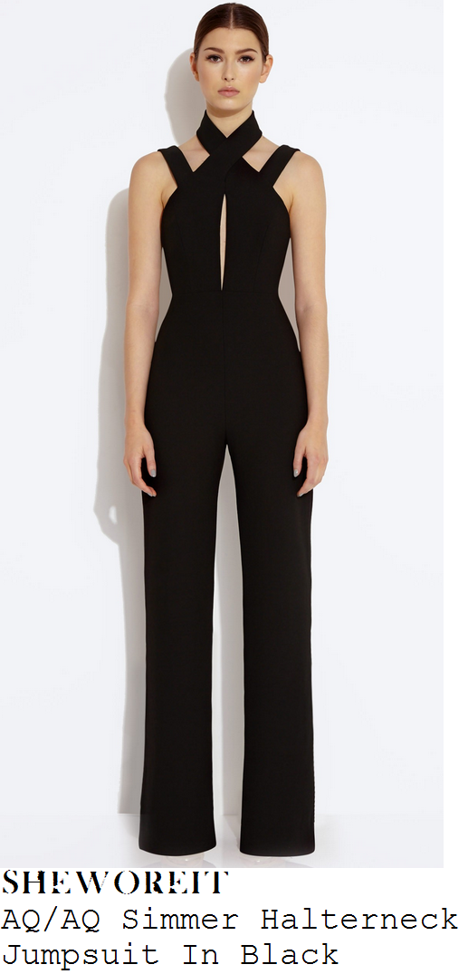 lauren-pope-black-halter-sleeveless-strap-detail-jumpsuit