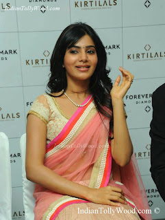 Samantha Hot Spicy Pink Saree Photos Pics images