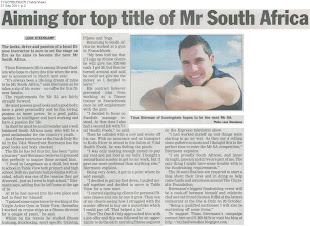Mr SA Article in newspaper