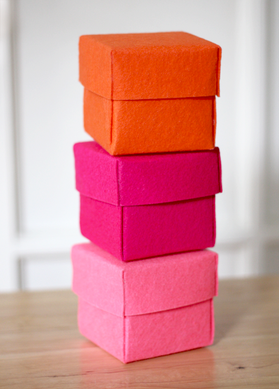How About Orange: DIY stiffened felt boxes