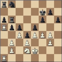 Partida de ajedrez Rico - Prins, posición después de 31.c4!