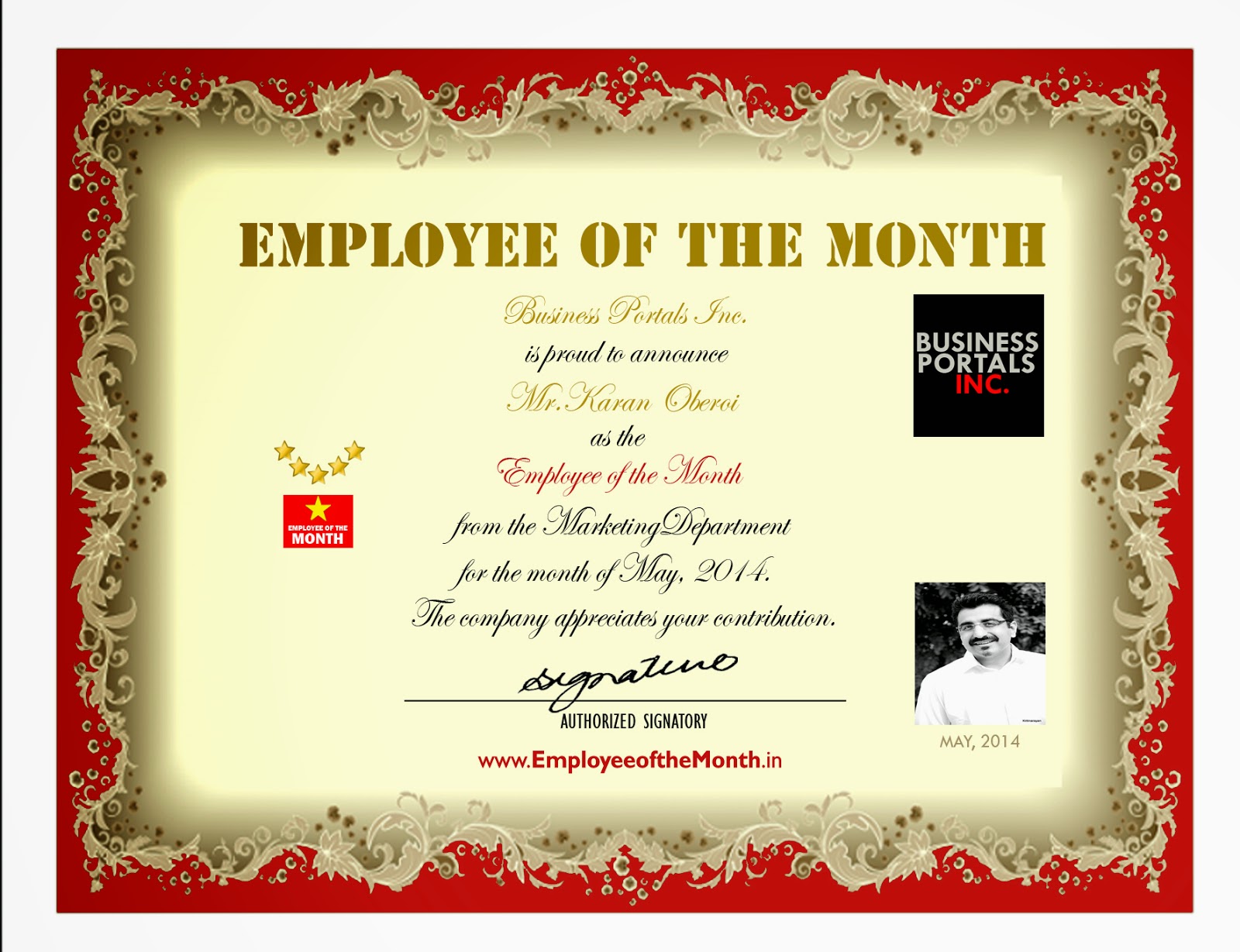 employee of the month poster template