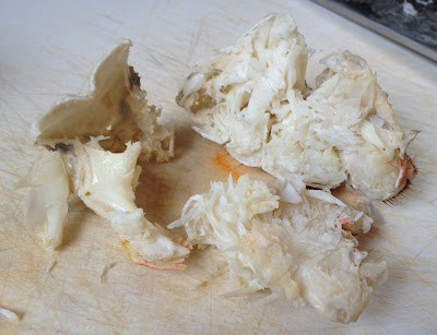 white crab meat in shell