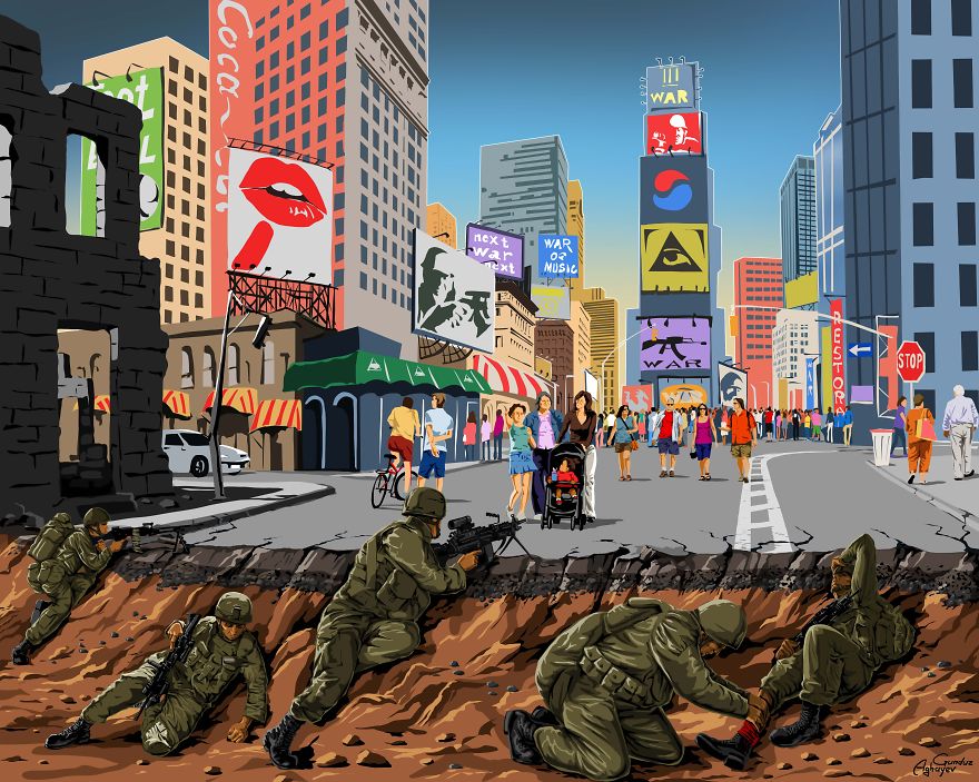 Powerful Satirical Illustrations Show What War Really Looks Like Powerful Satirical Illustrations Show What War Really Looks Like