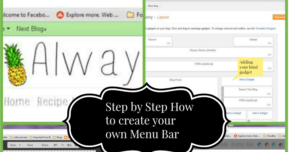 Always Savory How to create your own Menu Bar