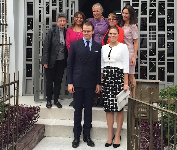 Crown Princess Victoria of Sweden and Prince Daniel of Sweden attended an informal meeting with representatives of Colombian women's organizations at the NGO 'Ruta Pacífico de las mujeres' headquarter
