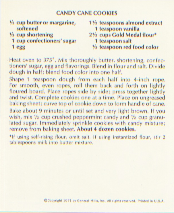 Retro Recipes Candy Cane Cookies Recipe by Betty Crocker