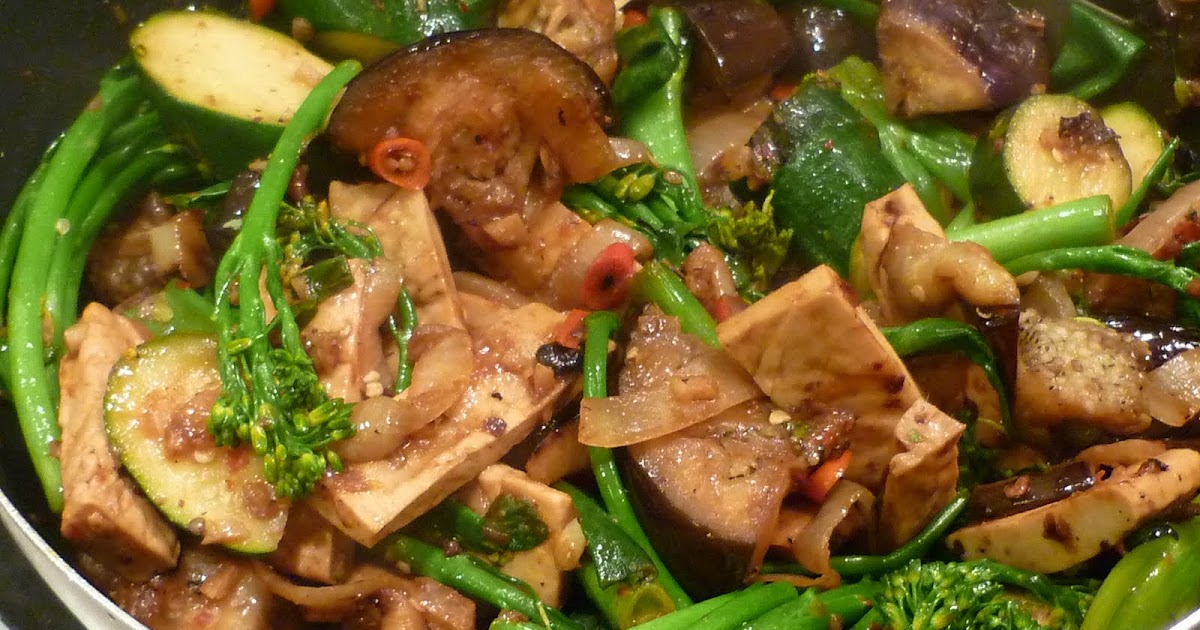 boil meets grill, romance ensues Garlic & Chilli Eggplant, Zucchini and Tofu
