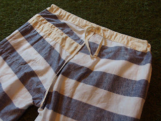 engineered garments lafayette short in navy/white two by two stripe
