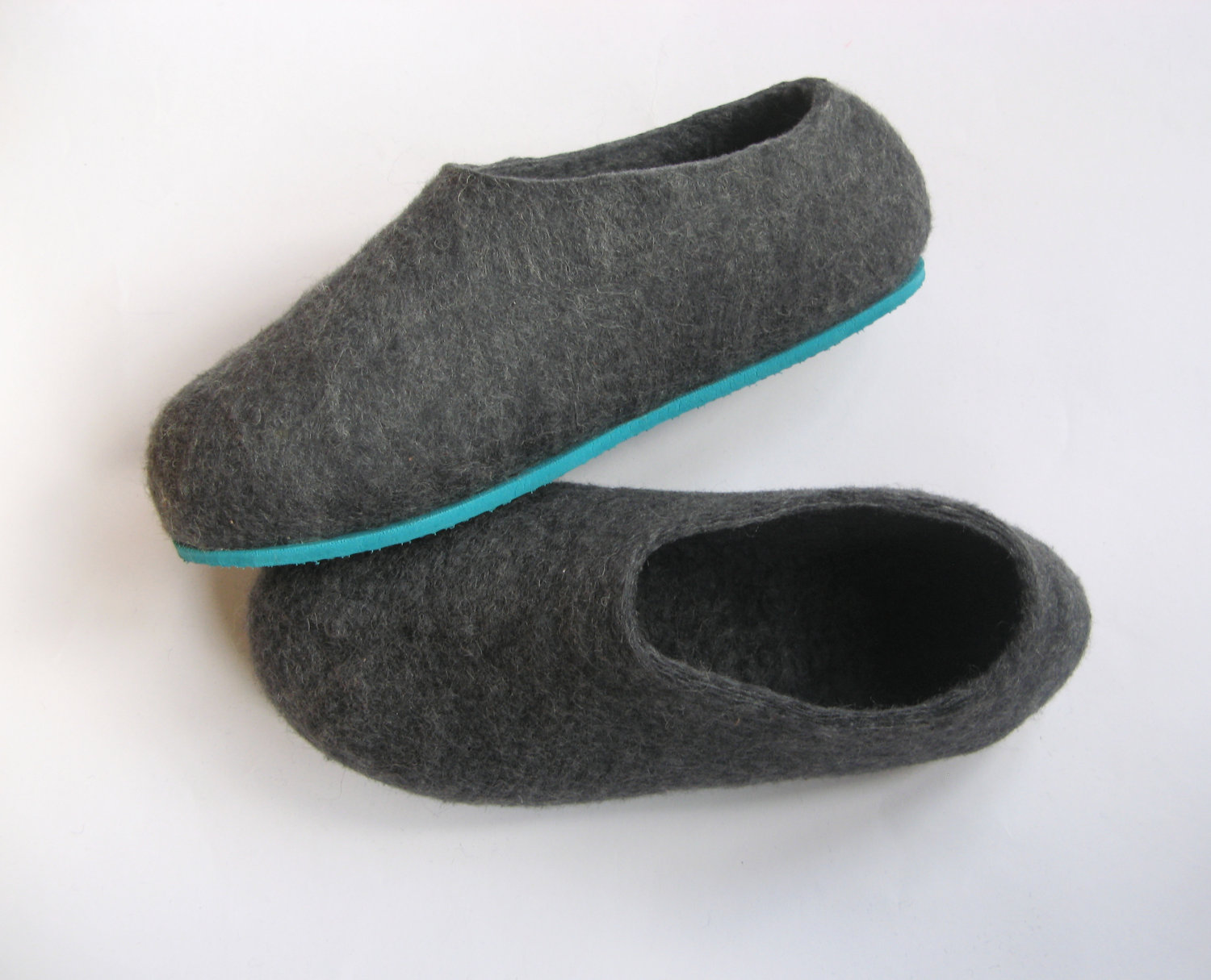 Felted Wool Slippers, Wool Boots, Cat Beds Felt Wool Slipper Shoes with Non Slip Sole for HIM