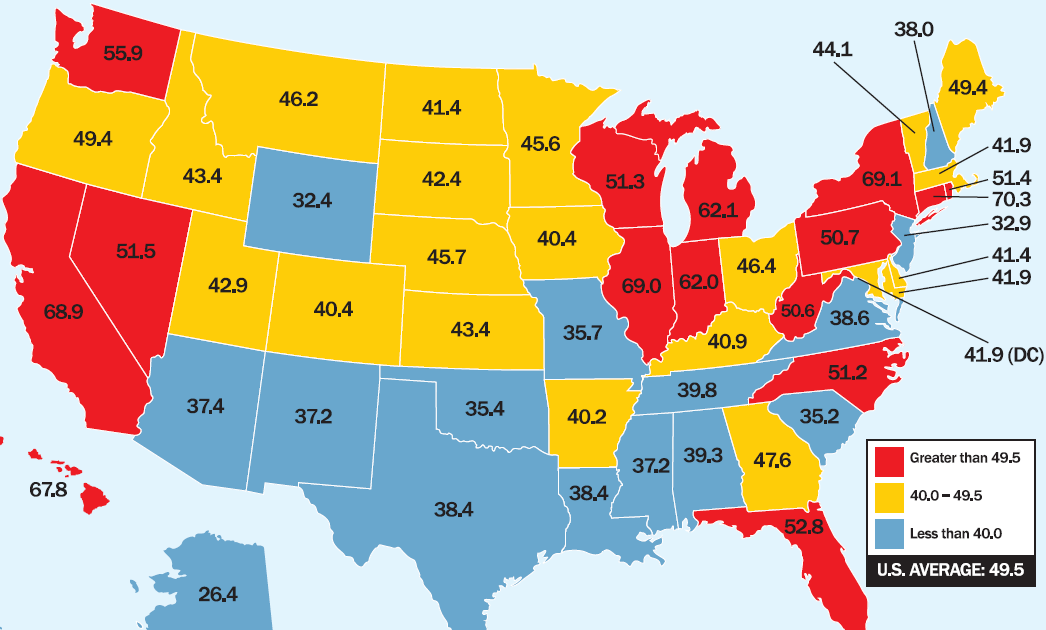 Gasoline Taxes Per State The Future Tense