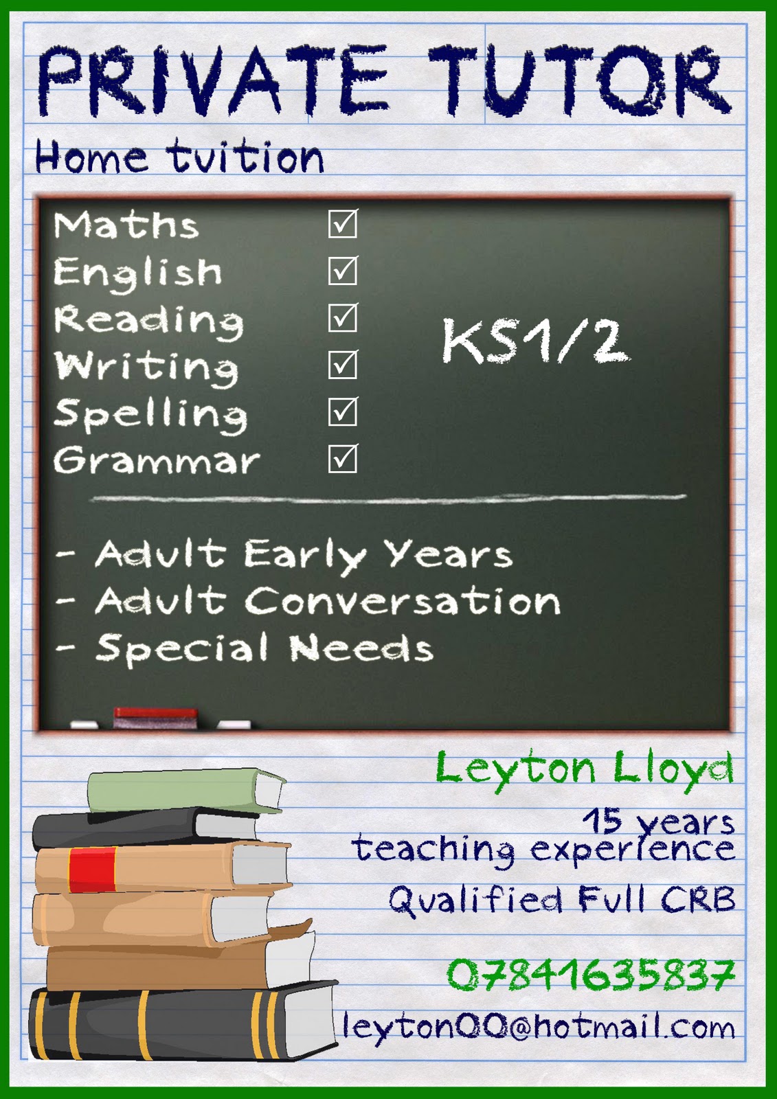 sample tutoring flyer