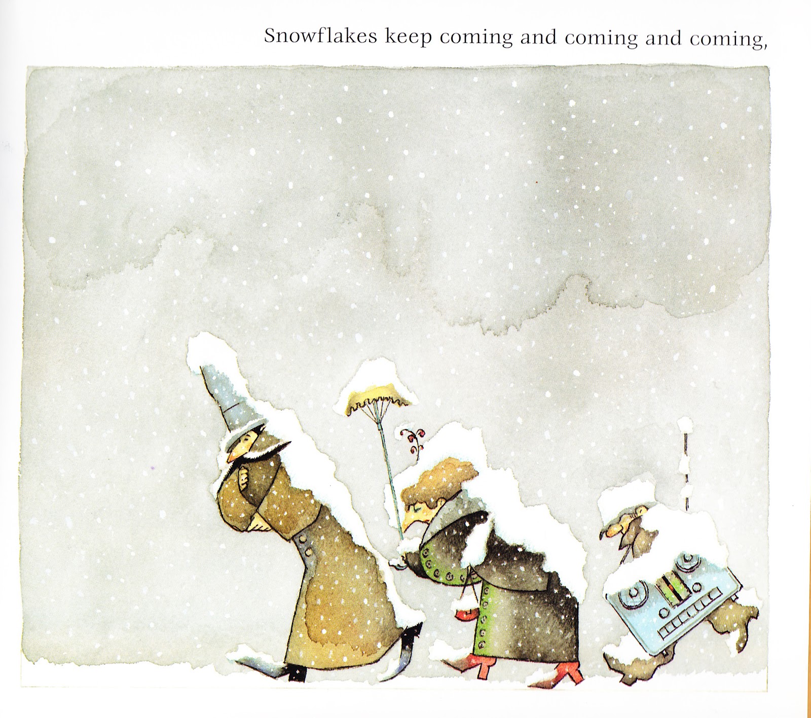 the marlowe bookshelf Snow by Uri Shulevitz