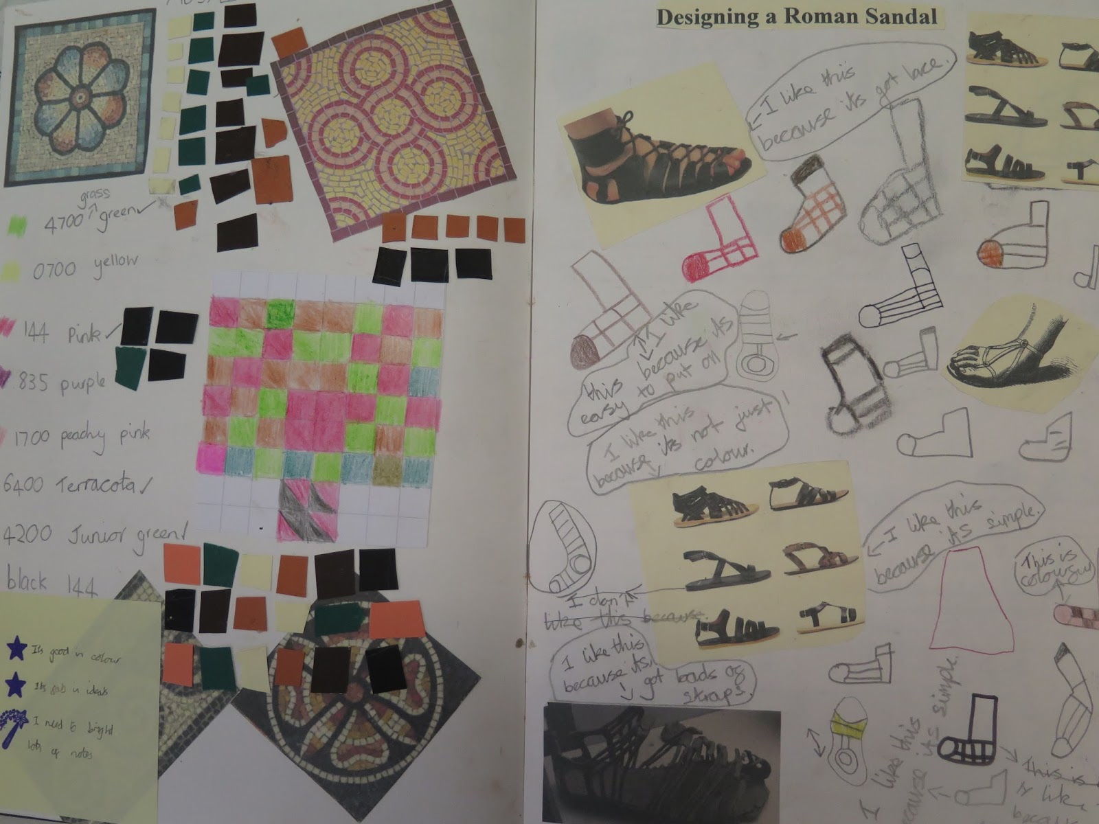 Gomersal Primary School Art Example sketchbook pages