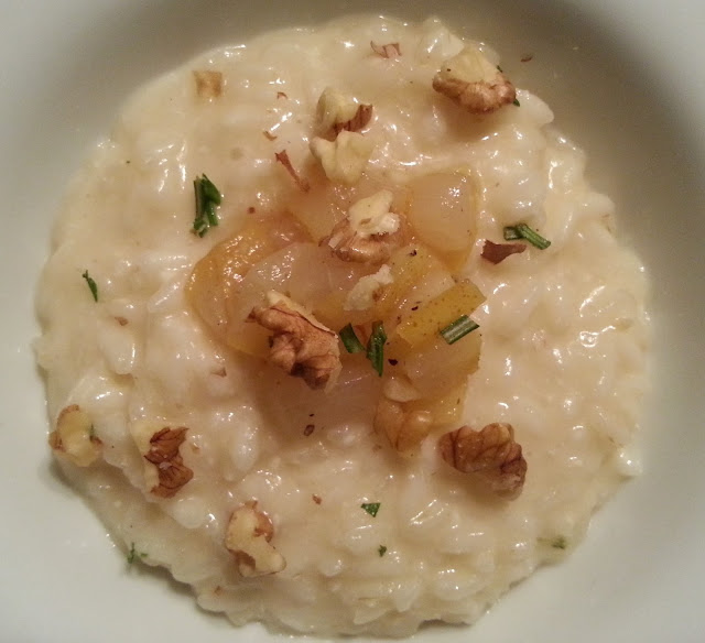 Risotto al Castelmagno con pere e noci