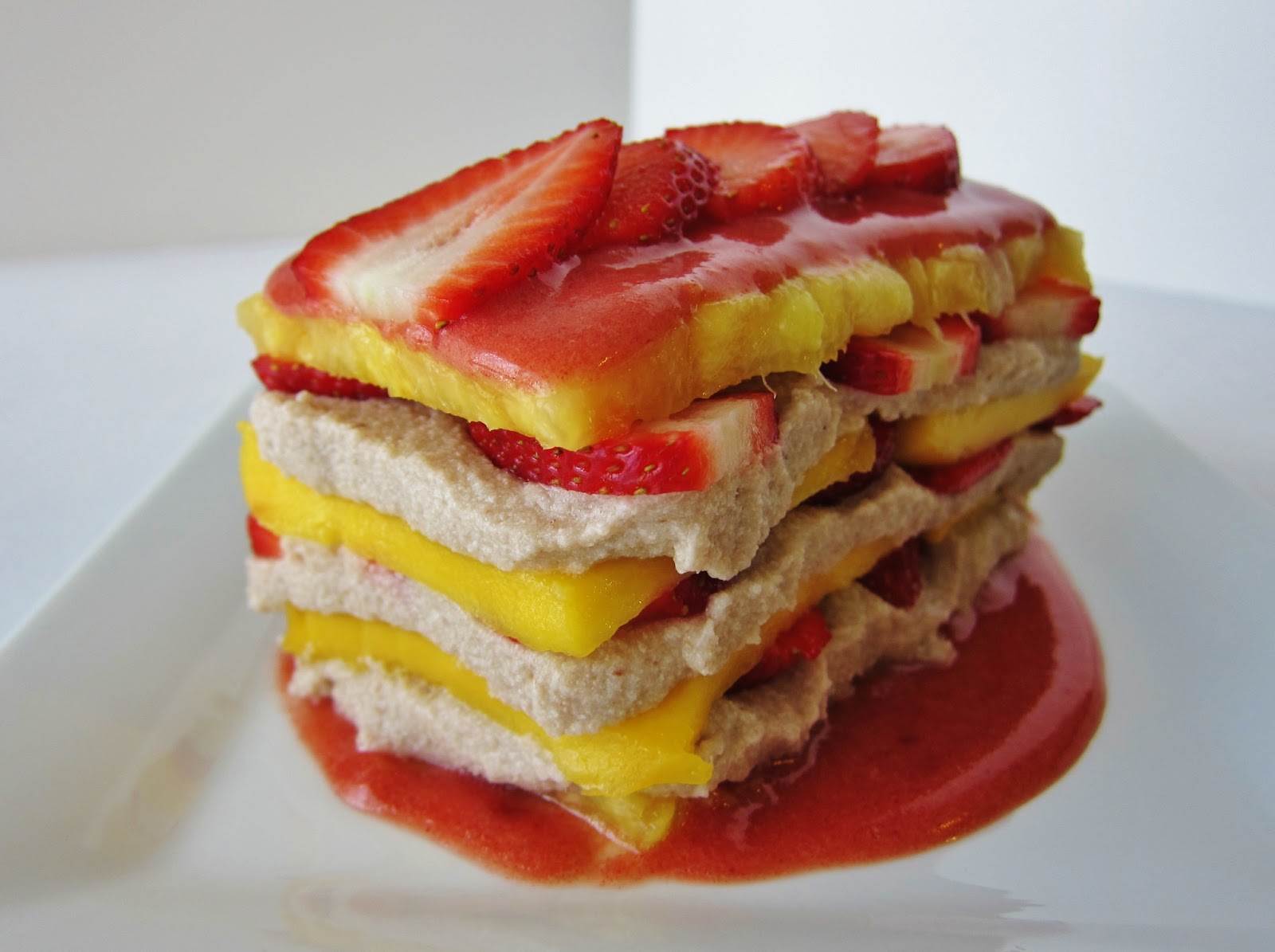 Raw Tropical Fruit “Lasagna” Fragrant Vanilla Cake