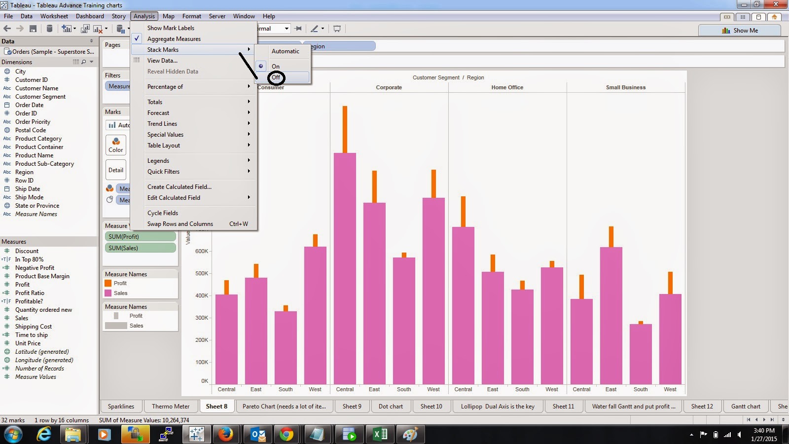 Tableau Visualization How to build thermometer chart Best Way To