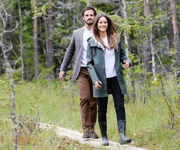 Princess Sofia of Sweden and Prince Carl Philip of Sweden are seen during their inuaguration of the nature reserve “Byamossarna” in Arvika