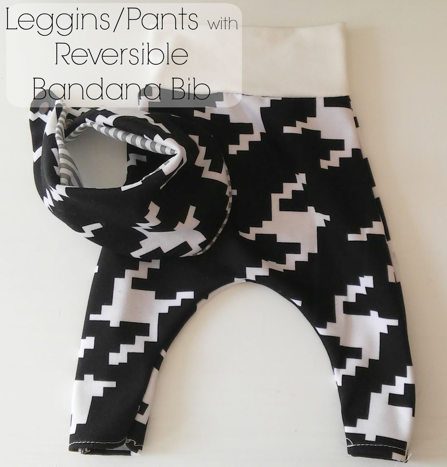  Black and White pattern baby harem pants