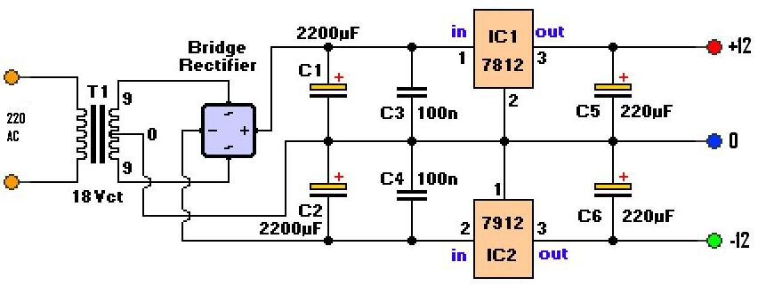 CARA MEMBUAT POWER SUPPLY GELOMBANG PENUH ( BRIDGES) 12 V