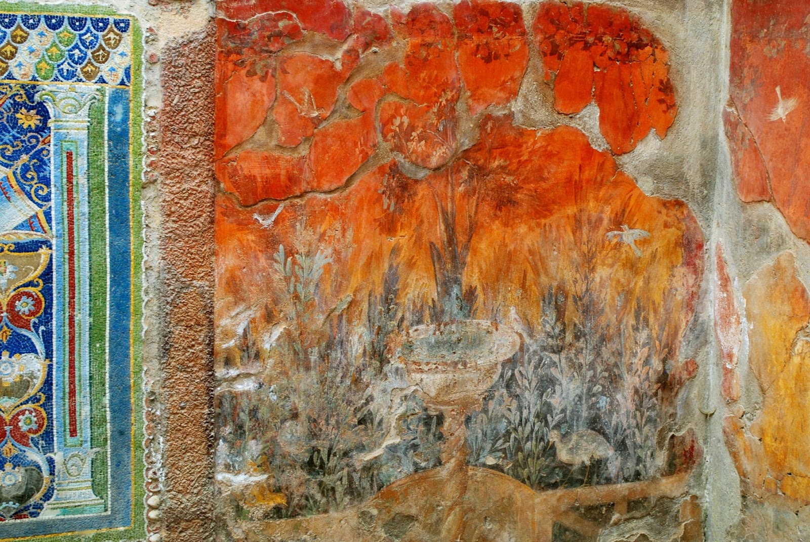 Mosaics and Frescoes in Herculaneum in Italy Mosaics and Frescoes in Herculaneum in Italy