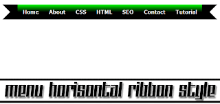 Menu Horisontal Ribbon Style CSS3 di Blog