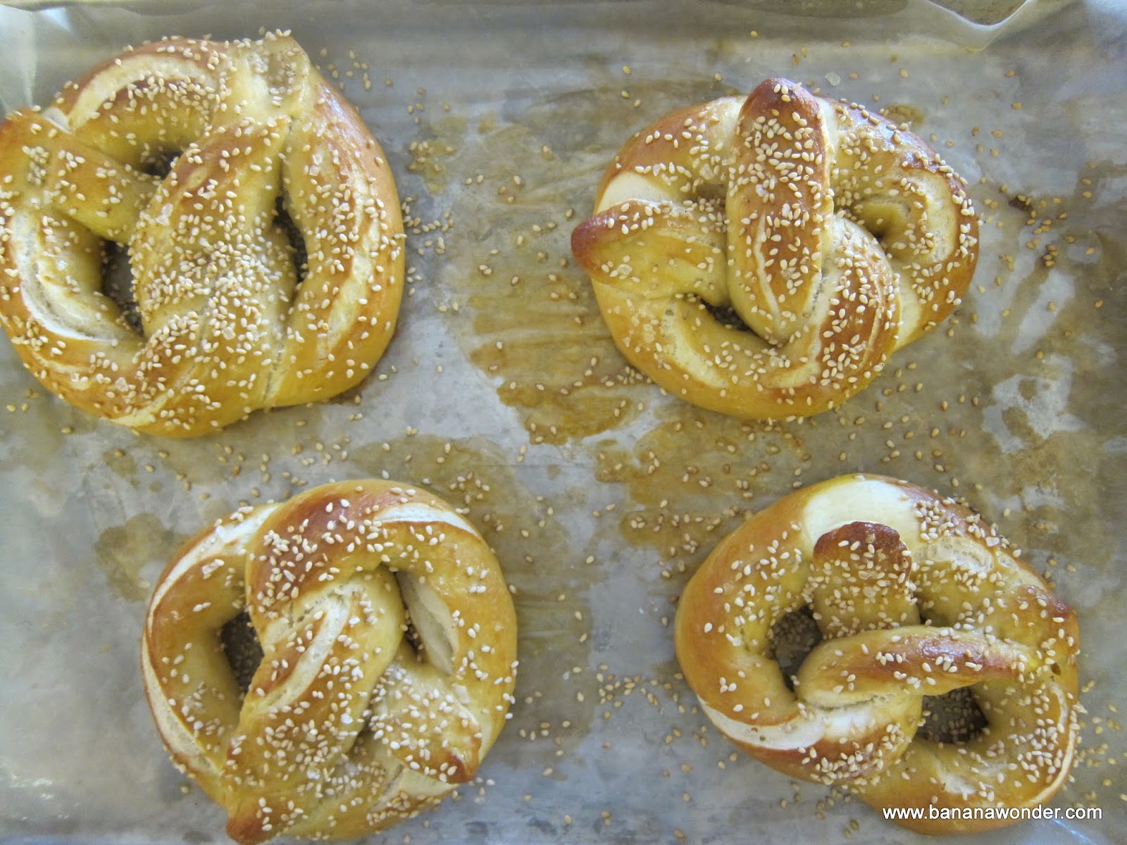 Banana Wonder Olive Oil Pretzels with Ouzo Mustard