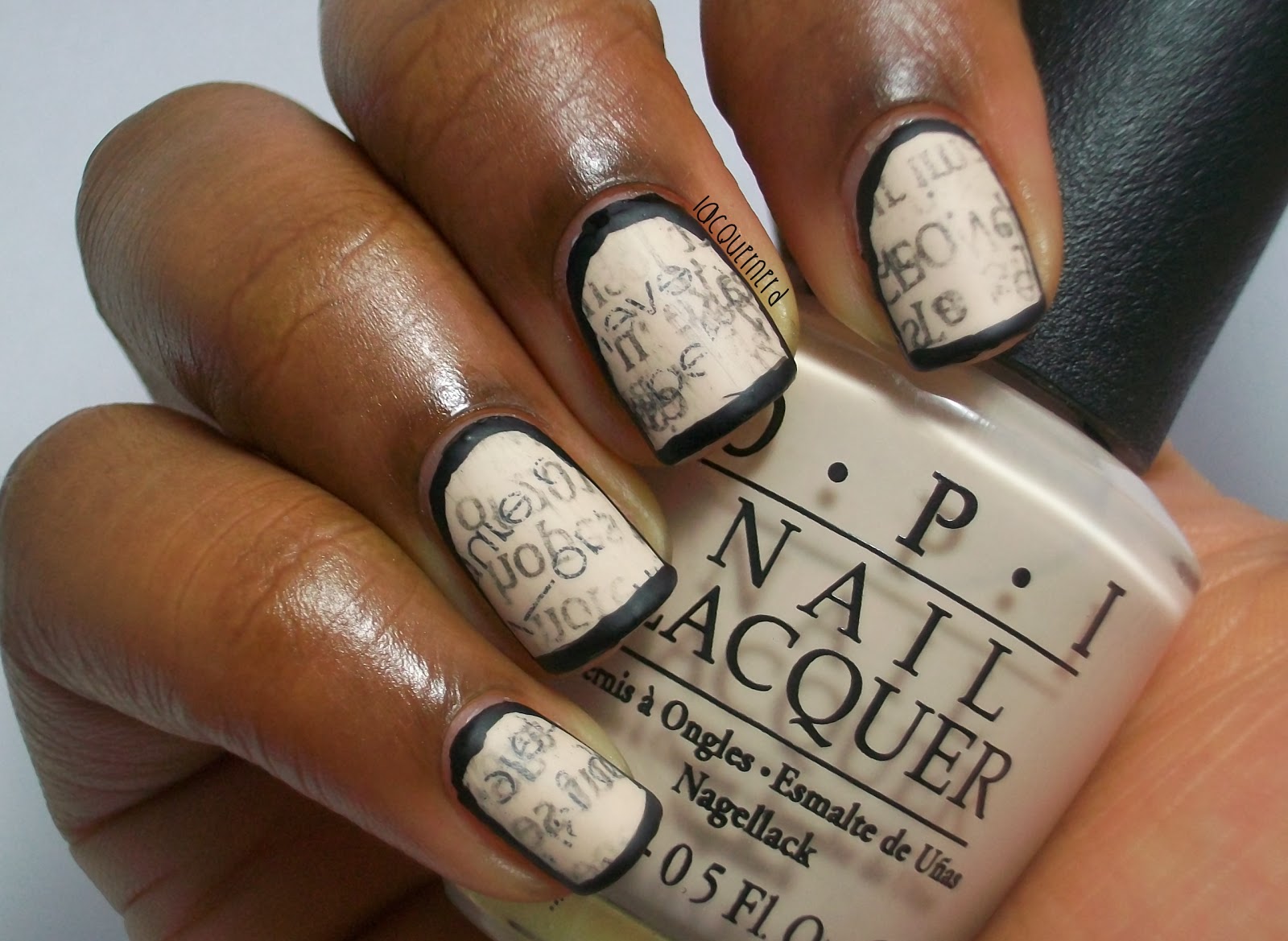 Lacquernerd Bordered Newspaper Nails
