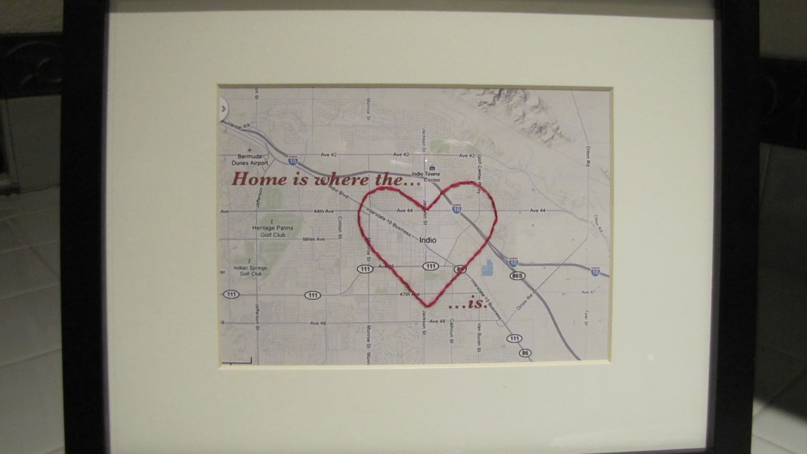 Adventures in DIY "Home Is Where The Heart Is" Map Frame