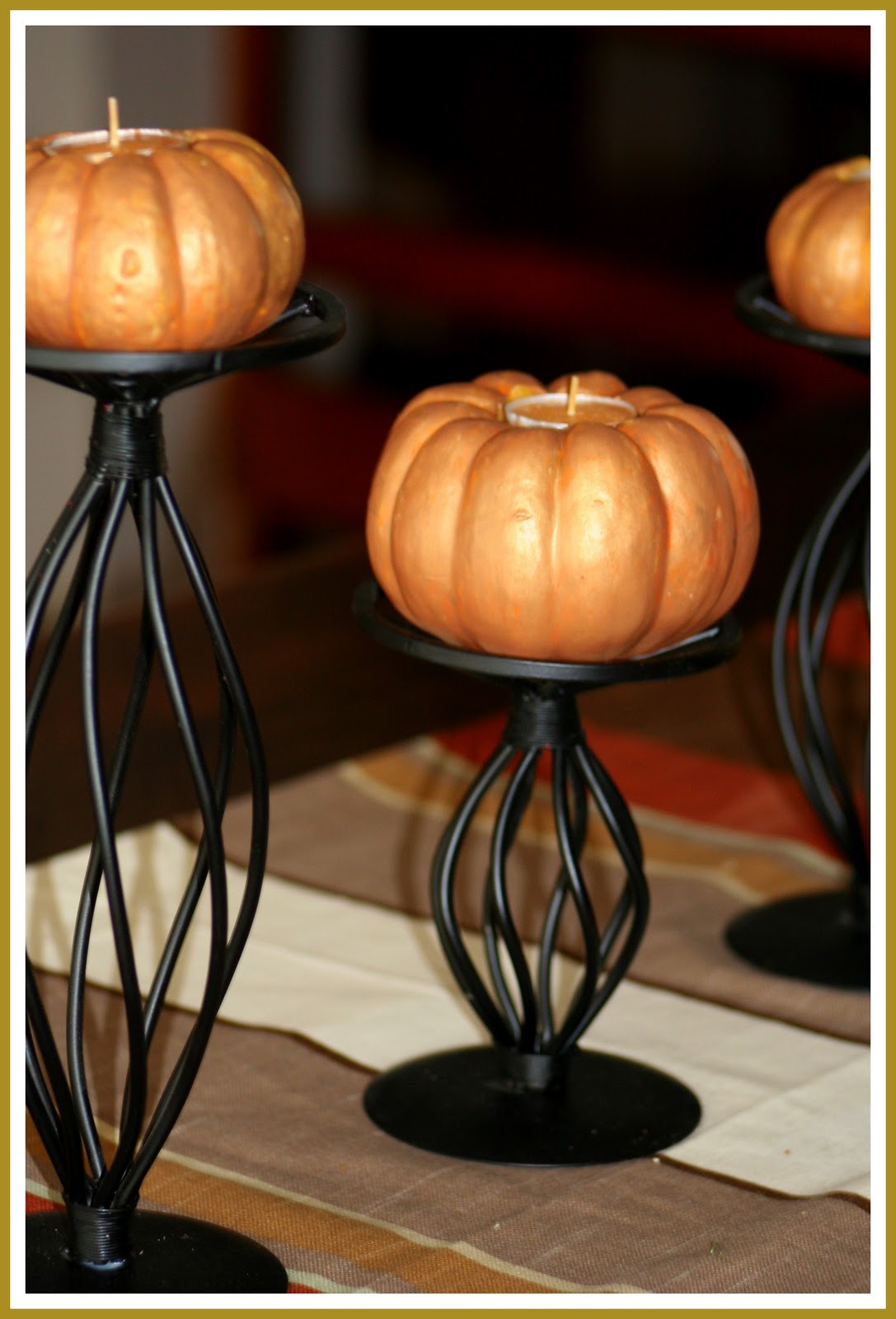A Mom Not a Professional Nor a Perfectionist Bronze Pumpkin Candle Holders