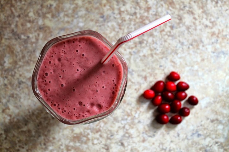 Healthy cranberry mango smoothie. Easy to make and perfect for a tasty breakfast.