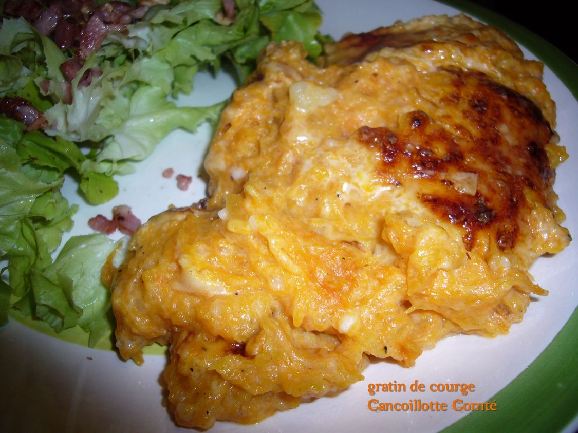 Gratin de courge à la Cancoillotte et au Comté