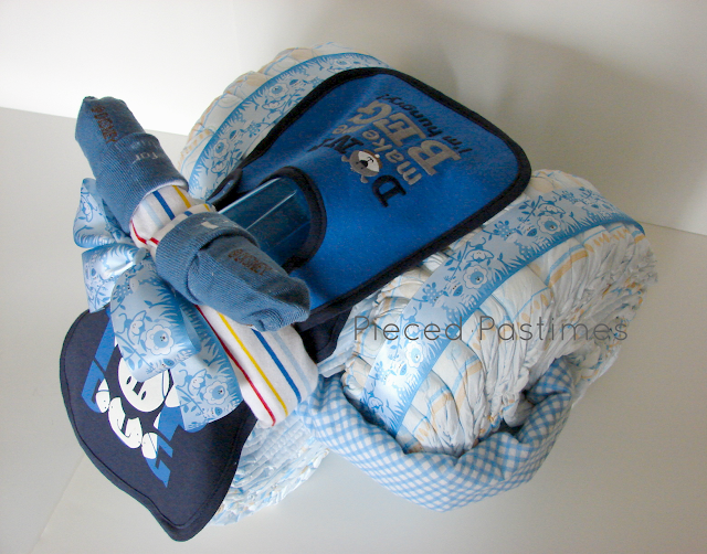 Pieced Pastimes Tricycle Diaper Cake