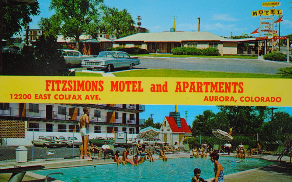 Colfax Avenue Fitzsimons Motel And Apartments Postcard