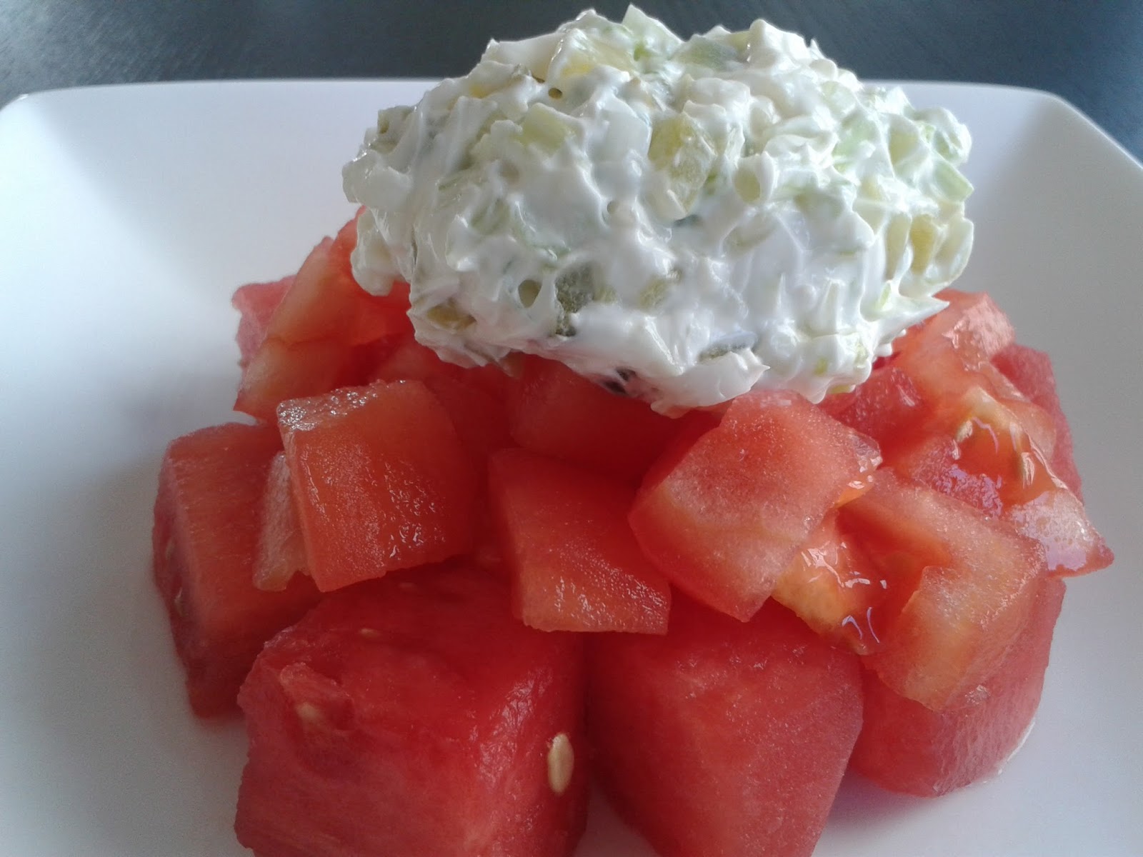 Las recetas de la nena Ensalada de sandía con crema de queso