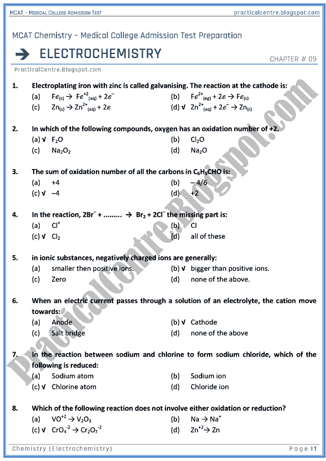 mcat-chemistry-electrochemistry-mcqs-for-medical-college-admission-test