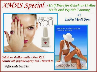 Christmas half price special gelish or shellac nails and peptide tanning