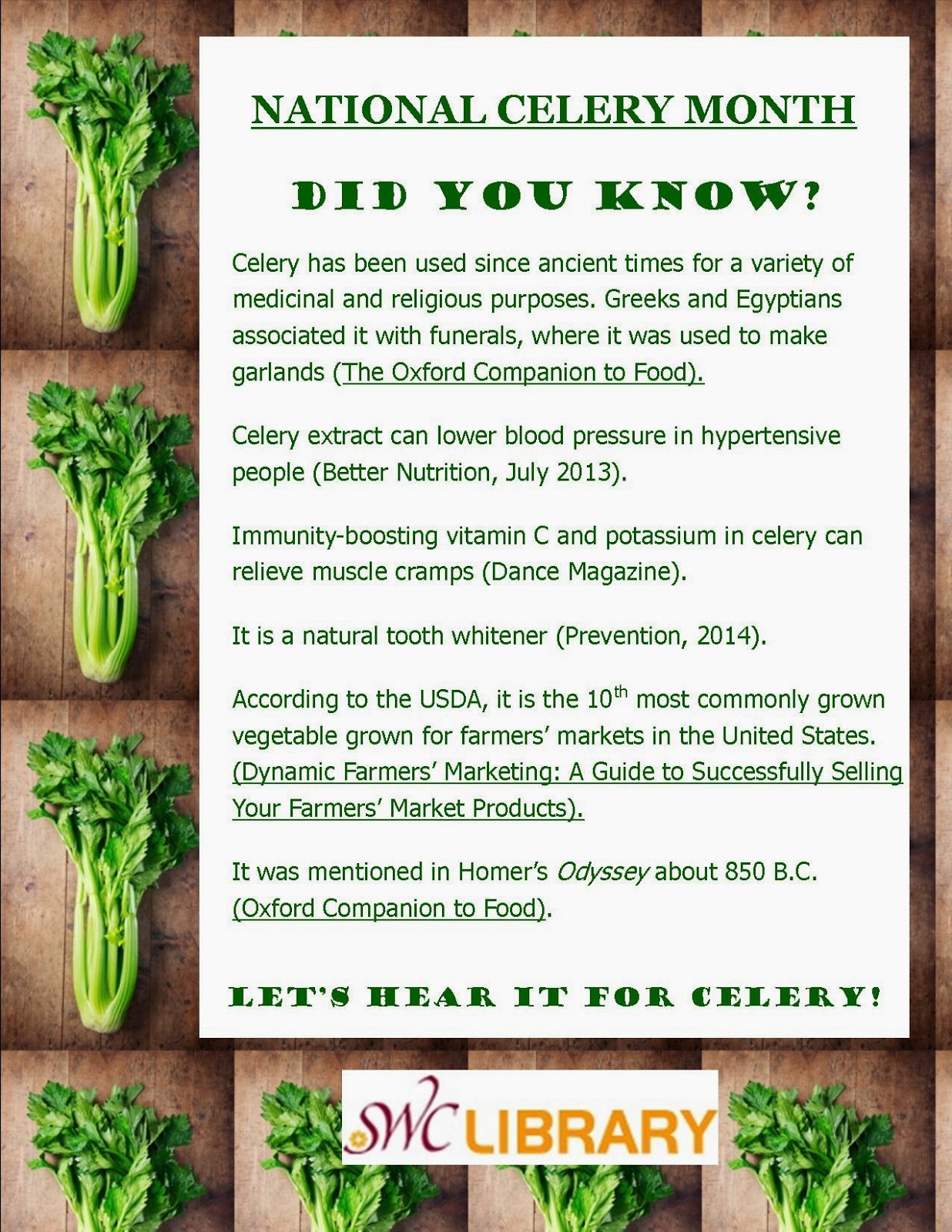 What's New SWC Library? National Celery Month