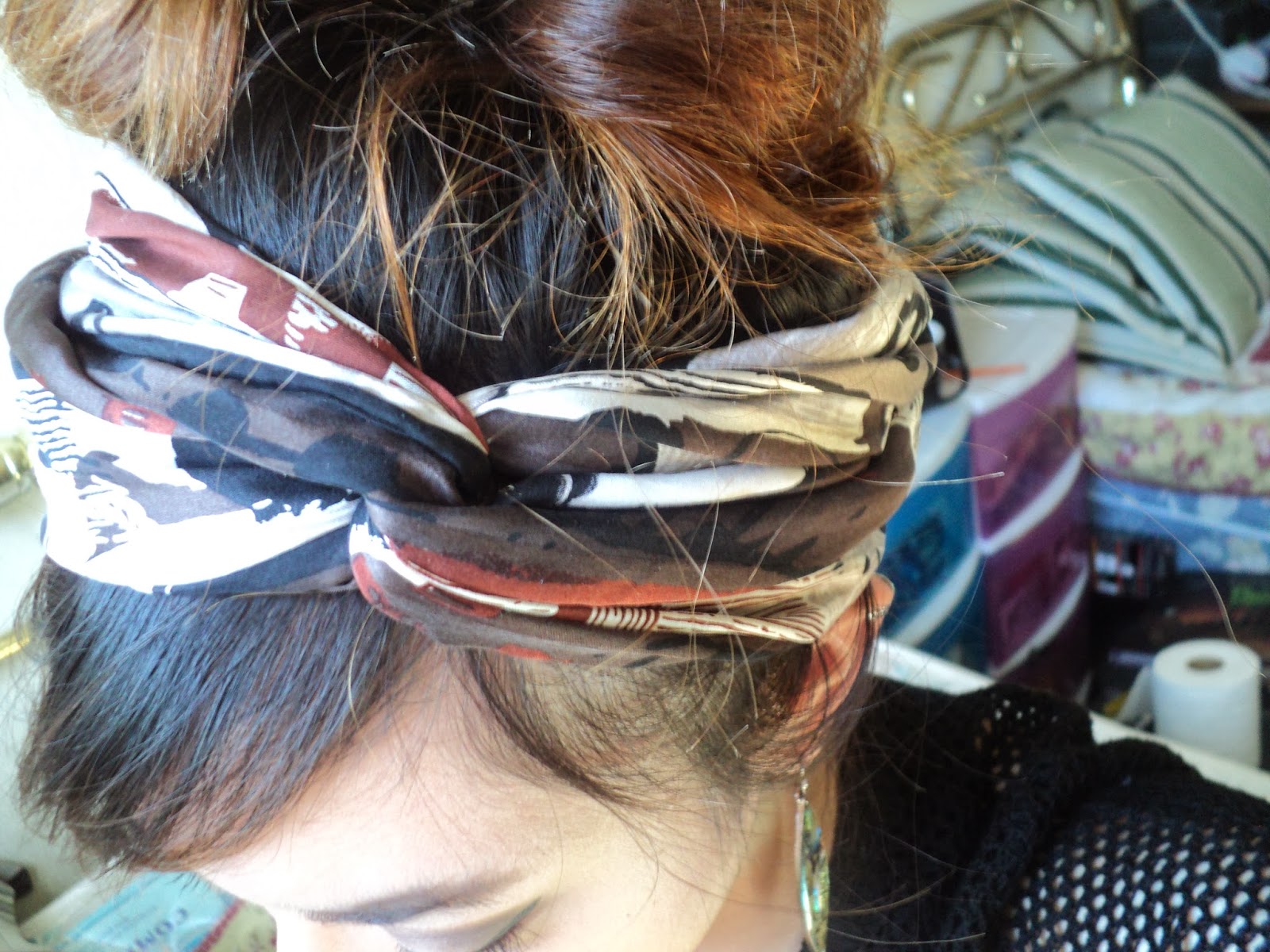 Hair Tutorial Messy Bun + DIY Head Wrap Simple Stylings