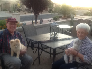 Uncle Orville and Aunt Gretchen with their 2 new pups.