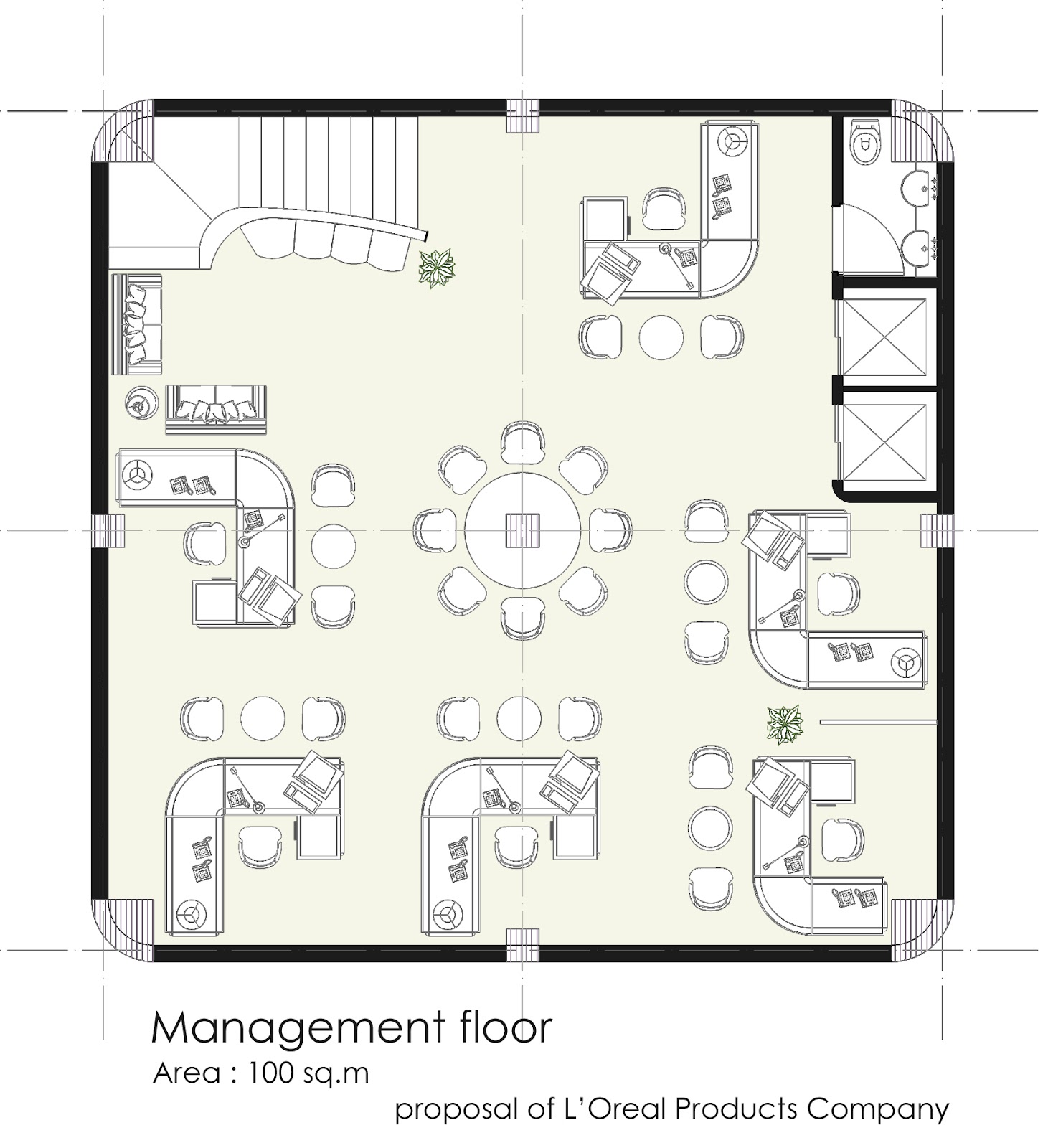 Modern Office Building Floor Plan