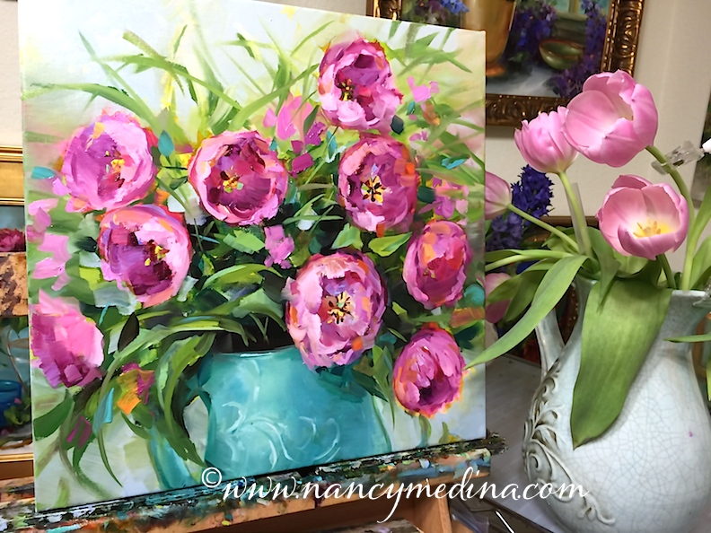 http://www.nancymedina.com/available-paintings/pink-blush-tulips