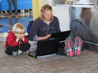 Dr. Alida Anderson and Little Junes at National Airport - April 2013