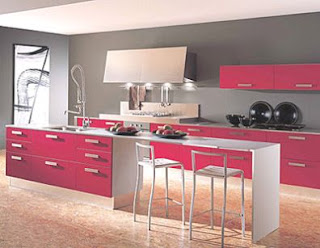 Pink Cabinets for Kitchen