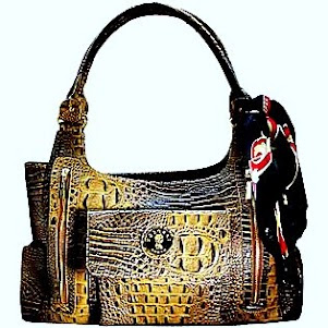 Vecceli Italy Alligator Embossed Brown Handbag Designed By Ronella | Price: $79.95