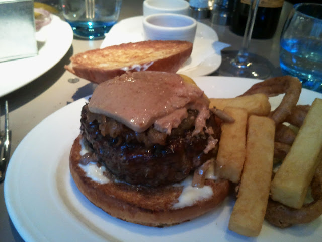 Riding House Longhorn Bone Marrow burger - topped with truffled liver parfait 