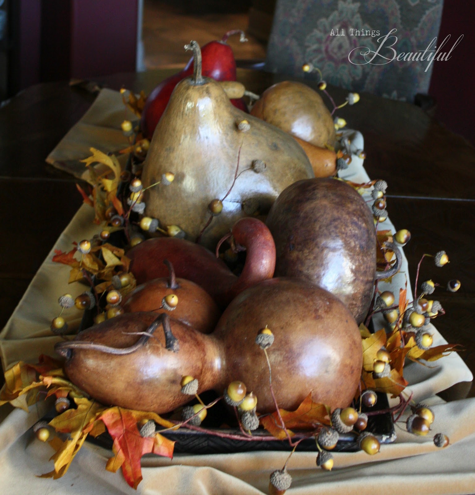 All Things Beautiful Using {Gourds} in Fall Table Decor