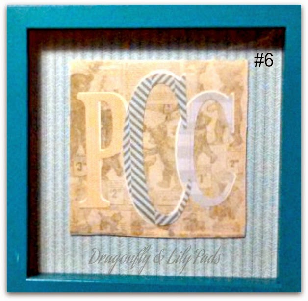 Monogram Gifts, Scrapbook Paper, Shadow Box frame from Micheal's, 