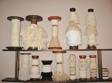 ORGANIZING: Old Lace Stored on Antique Textile Spools