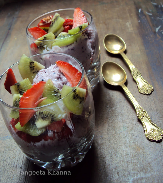 Fruit yogurt with fresh fruits, naturally sweet....